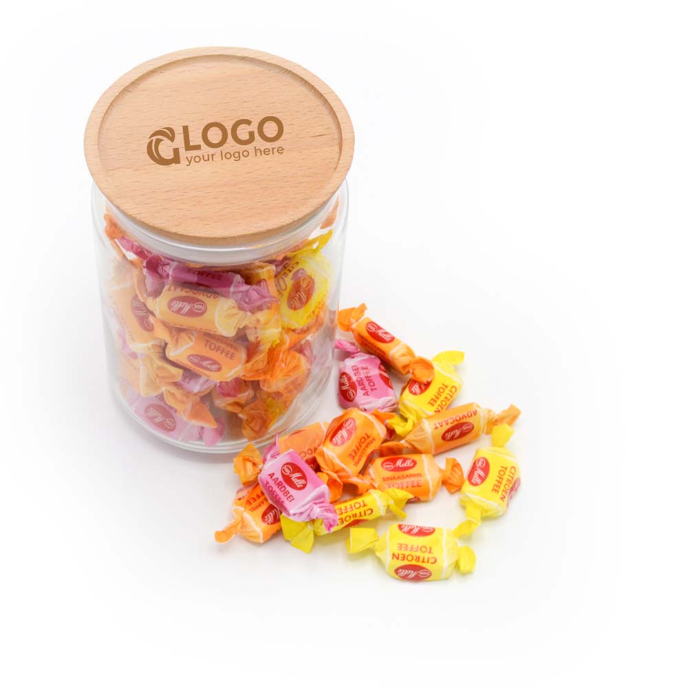Glass jar with sweets